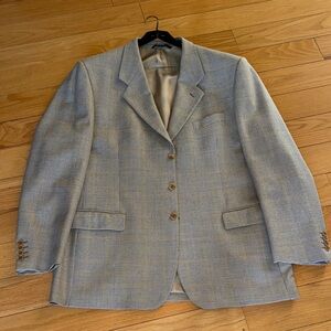 Men's Light Gray Glen Plaid Sport Coat Blazer